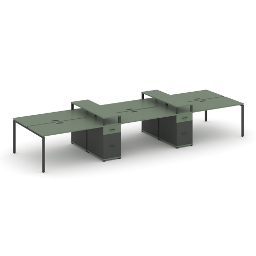 Бенч-система на 6 мест с 2 опорными тумбами Concept CN.DRS-469 фото 2