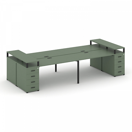 Бенч-система на 4 места с 2 опорными тумбами Concept CN.DRS-443