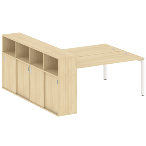 Бенч-система с шкафом-купе на П-обр. м/к Metal System Quattro 50БП.РС-СШК-4.5 фото 7