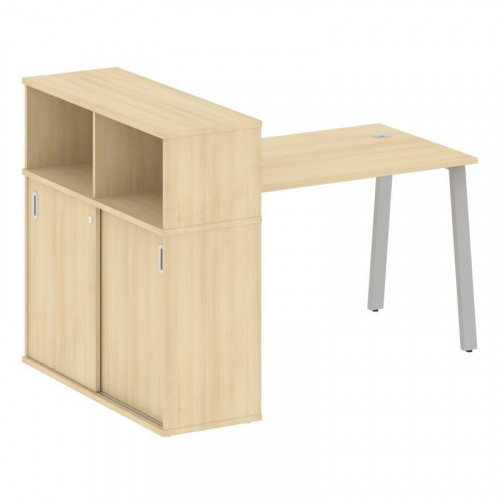 Стол письменный с шкафом-купе на А-обр. м/к Metal System БА.РС-СШК-3.2