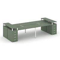 Бенч-система на 4 места с 2 опорными тумбами Concept CN.DRS-441