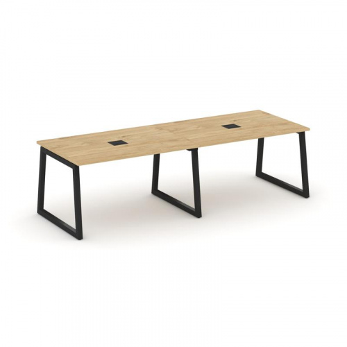 Style Project Стол переговорный SN-5T1.SPRG-013 Акация Лорка/Металл Антрацит/Заглушка Металл Антраци фото 3