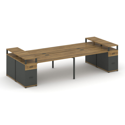 Бенч-система на 4 места с 2 опорными тумбами Concept CN.DRS-447