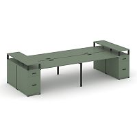 Бенч-система на 4 места с 2 опорными тумбами Concept CN.DRS-448