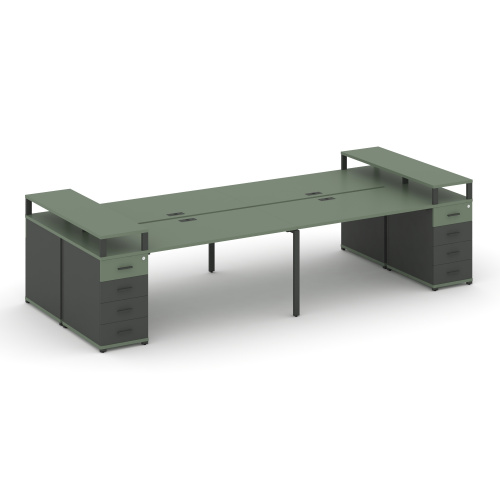 Бенч-система на 4 места с 2 опорными тумбами Concept CN.DRS-444 фото 2