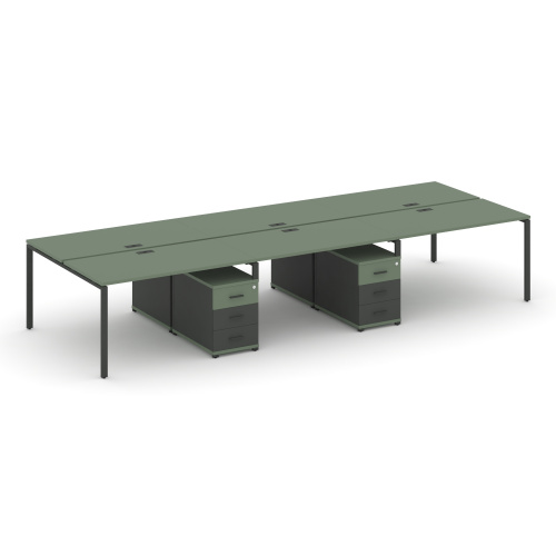 Бенч-система на 6 мест с 2 опорными тумбами Concept CN.DRS-342 фото 2