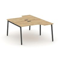 Style Project Рабочая станция эргоном. SN-4A.DRPA-021 Тиквуд Светлый/Металл Антрацит 1380*1632/1992*