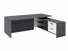 Стол с опорной тумбой FB-121R.GG Древесина Графит/Мрамор Леванто белый