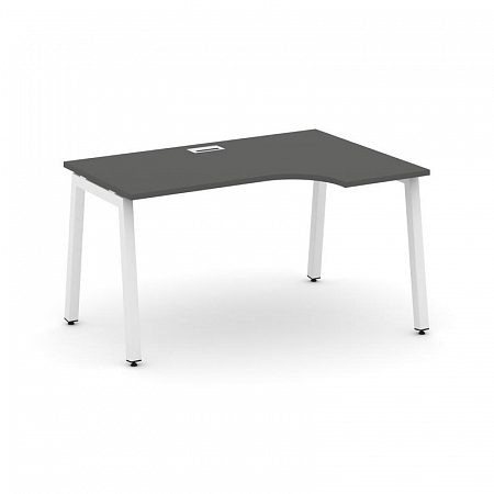 Style Project Стол рабочий эргоном. SN-5A.SPA-012(R) Антрацит/Металл Белый 1580*700/980*750