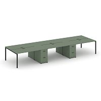 Бенч-система на 6 мест с 2 опорными тумбами Concept CN.DRS-453