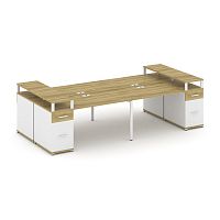 Бенч-система на 4 места с 2 опорными тумбами Concept CN.DRS-446