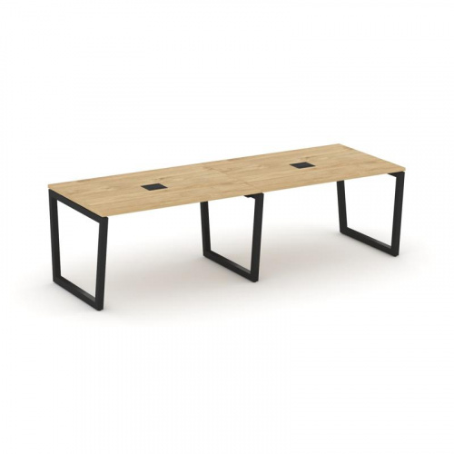 Style Project Стол переговорный SN-5T2.SPRG-013 Акация Лорка/Металл Антрацит/Заглушка Металл Антраци Style Project Стол переговорный SN-5T2.SPRG-013 Акация Лорка/Металл Антрацит/Заглушка Металл Антраци