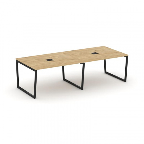 Style Project Стол переговорный SN-4T2.SPRG-043 Акация Лорка/Металл Антрацит/Заглушка Металл Антраци