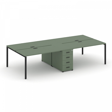 Бенч-система на 4 места с 1 опорной тумбой Concept CN.DRS-418