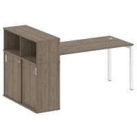 Стол офисный с шкафом-купе на П-обр. м/к Metal System Quattro 50БП.РС-СШК-3.4